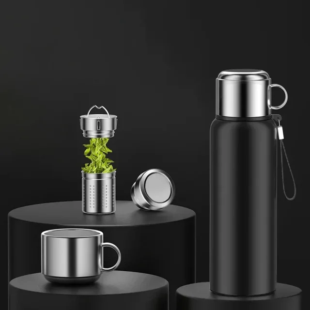 Termo inteligente con aislamiento al vacío, taza, termo de gran capacidad, botella de agua de acero inoxidable, termo al vacío, termo para agua caliente