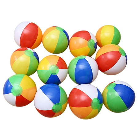6PCS 20CM Rainbow-Color Inflatable Beach Ball Kid's Water Polo Birthday New Year Christmas Halloween Gift Toy
