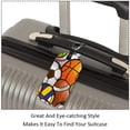 thumbnail image 3 of Square 2Pack PU Leather Sport Ball Cruise Luggage Tag with Privacy Cover and Name ID Tag for Travel Handbags Backpacks Luggage Tags, 3 of 6