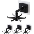 thumbnail image 1 of 4 Pack 360° Rotating Hooks, Black Nail-Free Rotating Rack, Kitchen Shelf, Wall Mount Kitchen Utensil Holder, 1 of 7