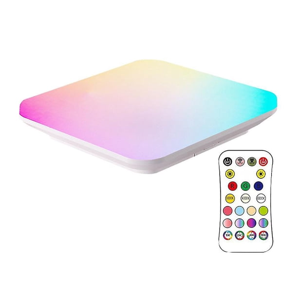 Luz de techo cuadrada Rgbcw de 24w, 2700k-6500k, atenuación de Color, Panel de Control remoto inteligente, luz Eu 220v-240v