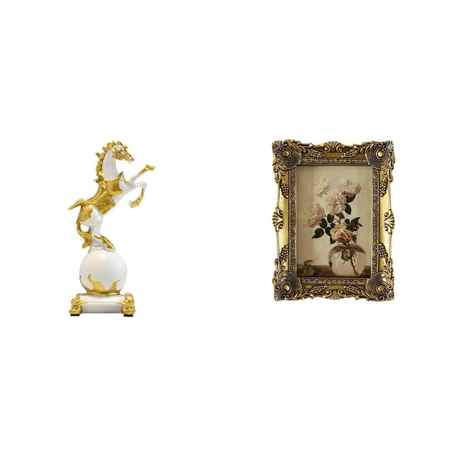 Colección De Esculturas De Animales Modernas Y Marcos De Fotos De Resina Vintage Para Decoración De Centros De Mesa De Dormitorio Y Sala De Estar.