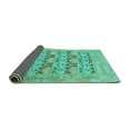 thumbnail image 2 of Ahgly Company Indoor Round Oriental Turquoise Blue Traditional Area Rugs, 7' Round, 2 of 4