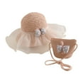 thumbnail image 3 of LRen Girl Tea Party Hat Kids Summer Straw Hat for Girls Breathable Woven Sun Wide Brim Beach Outdoor Activities Pink, 3 of 7