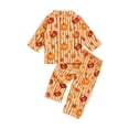thumbnail image 4 of WAYUTE Halloween Girls Pajama Set 2 Piece Long Sleeve Loungewear Cute Pumpkin Turkey Print Kids Soft Cozy Sleepwear Pjs Casual Indoor, 4 of 4