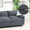 thumbnail image 4 of 110.2" Cloud Sectional Couch with L-Shape Chaise,Lofka Modern Modular Sofa with Deep Seat, Upholstered Couches for Living Room Bedroom, Gray (Plush Corduroy Fabric), 4 of 12