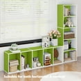 thumbnail image 3 of HOMLUX 5-Tier 52" Engineered Wood Bookcase, Storage Bookshelf for Study Office, White & Green, 3 of 7