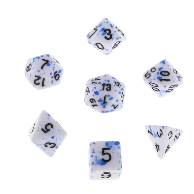 Paquete de 7 dados poliédricos de plástico, de D4-D20, s , suministros de para fiestas , 3 Estilo 3 CUTICAT Juguetes de dados poliédricos