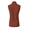thumbnail image 6 of Zedker Women Sleeveless Mock Turtleneck Tank Tops Stretchy Layer Basic Solid Blouse Top Red Plus M, 6 of 9
