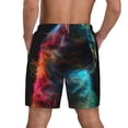 thumbnail image 4 of Goofa Neon Spectrum Cat Portrait Printed Men's Swim Trunks Board Shorts Quick Dry Mens Swimming Trunks with Compression Liner,Breathable Fit Hawaii Beach Shorts-Large, 4 of 9