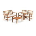 thumbnail image 3 of Topcobe 4 Pieces Outdoor Furniture Set with Stable Acacia Wood Frame, Patio Furniture Sets, Beige, 3 of 6