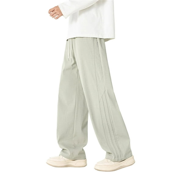 Mens Sweatpants with Pockets Relaxed Fit Pants for Men Elastic Waist Loose Fit Wide Leg Pants Mens Jogging Pants Mens Lounge Pants