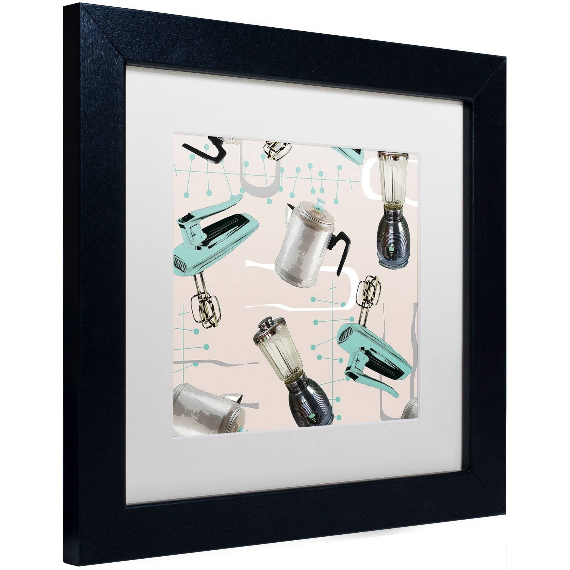 Trademark Fine Art "Fifties Patterns I" Canvas Art by Color Bakery White Matte, Black Frame