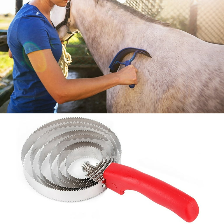 Horse Scraper, Metal Itching Brush Equine Sweat Scraper Ring