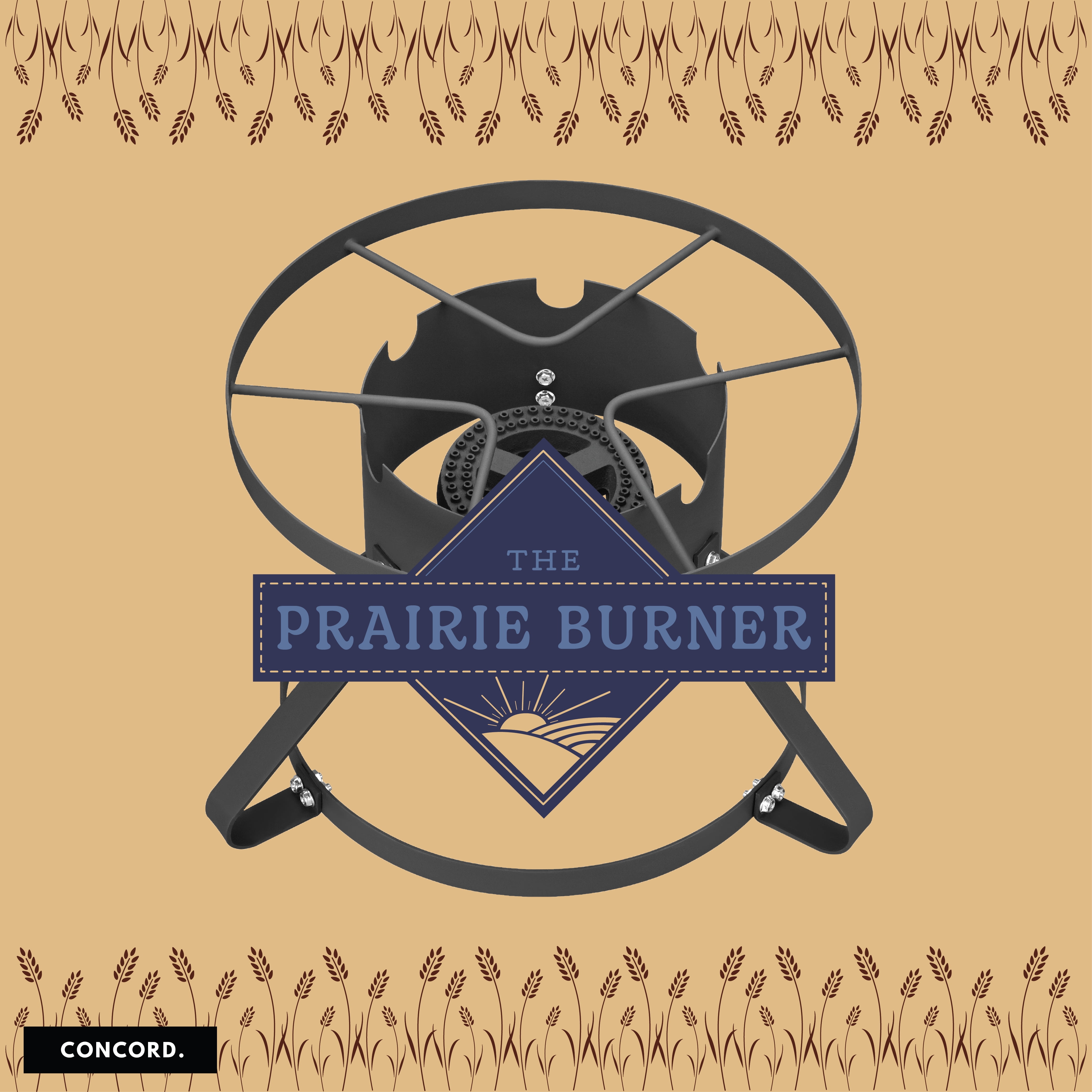 CONCORD Prairie Burner. 16" Single Banjo Jr Outdoor Burner with Stand. Great Stove for Home Brewing, Turkey Frying, Seafood Boils, Etc
