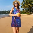 thumbnail image 3 of Xecao Robe d'Été Étoilée Tortue pour Femmes Robe Décontractée de Plage Sans Manches avec Poches, 3 of 7