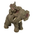 thumbnail image 5 of Safari Savanna Whimsical Elephant Father And 2 Calves On Piggyback Figurine 5"H, 5 of 9