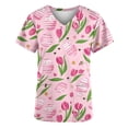 thumbnail image 5 of Kctiaxy Scrub Tops Women Colorful Eggs Print Graphic Easter Tshirts for Women V-neck Short Sleeve Tops for Women with Pockets, 5 of 5