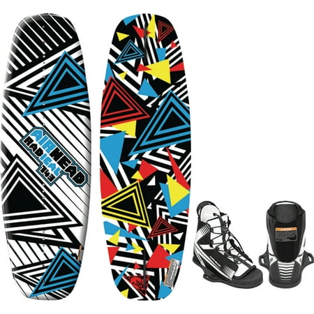 Airhead AWH-3020 RADICAL Wakeboard for Riders 150 lbs and up, Venom Bindings Size 9 to 12