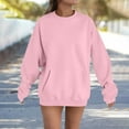 thumbnail image 2 of BODOAO Oversized Sweatshirt for Women Oversized Solid Color Pullover Lapel Loose Casual Zipper Sweatshirts Loose Fit Casual Long Sleeve Sweatshirt Comfy Fall Winter Outfits Clothes 2025 Fashion Pink M, 2 of 5