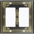 thumbnail image 6 of Metal Light Switch Plate Cover Elegant Victorian Black Yellow Frame FRA053, 6 of 13
