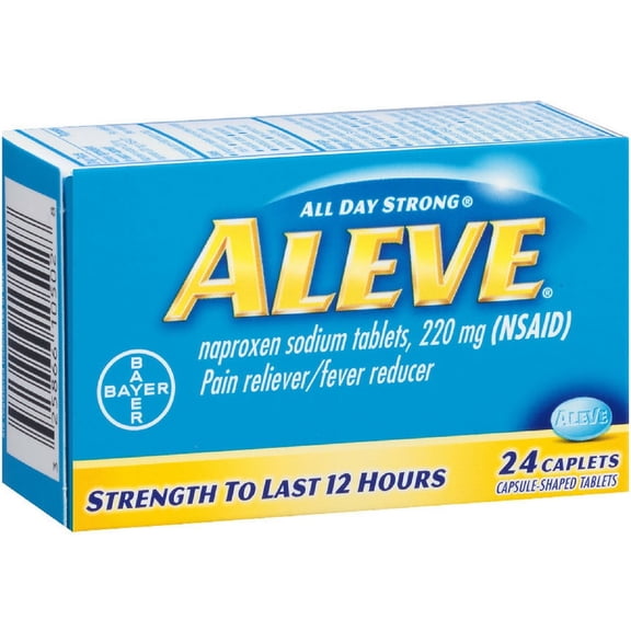Aleve Pain Reliever/Fever Reducer Caplets, 24 ea (Pack of 6)
