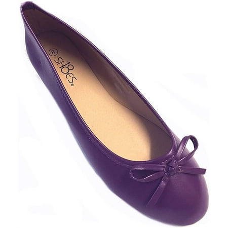 Shoes8teen Womens Ballerina Ballet Flats Shoes 8500eggplant8.5