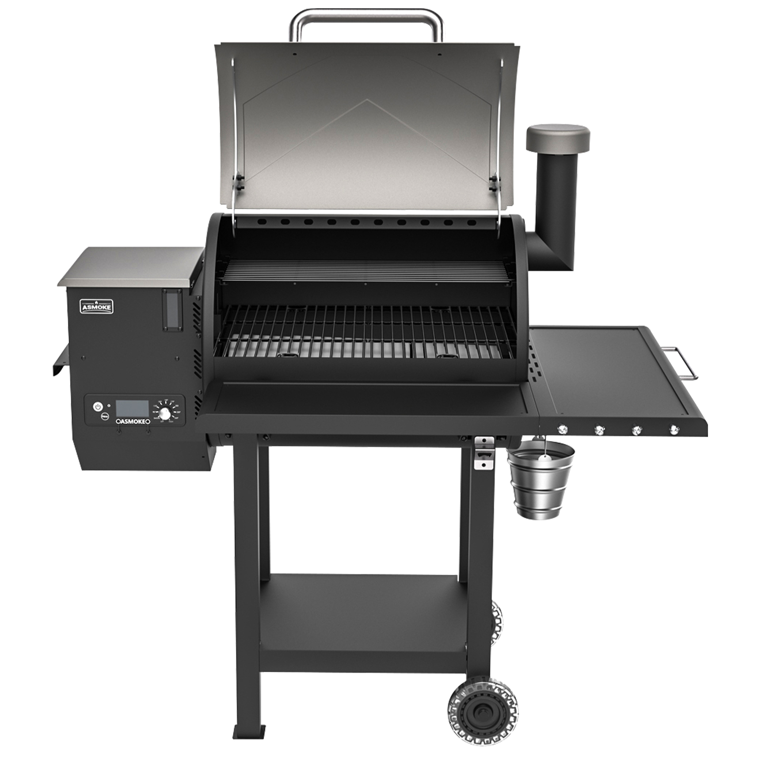 ASMOKE AS660N1 Wood Pellet Grill and Smoker 700 sq. in. with 2 Meat Probes, Chrome - image 3 of 13