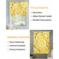thumbnail image 3 of Lemon Tie Up Curtains for Window, Thermal Insulated Balloon Shade Adjustable Rod Pocket Curtains Valance Panels for Kitchen Bathroom Cafe 52 x 45 Summer Watercolor Yellow Fruits, 3 of 6