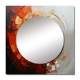 thumbnail image 2 of Designart "Energetic VORTEXscape I" Abstract Spirals Square Mirror For Wall Decor - Large Orange Square Printed Wall Mirror Art - Square Transitional Mirror - Wall Mounted Square Large Mirror, 2 of 5