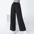 thumbnail image 2 of jtjvou Women’s Wide Leg Sweatpants Baggy Drawstring High Waisted Joggers Lounge Sweat Pants with Pockets 2025 Fall Black L, 2 of 8