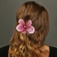 thumbnail image 2 of Unique Bargains 2 Pcs Hair Clip Grace Wind Butterfly Flowers Duckbill Clip Dark Pink, 2 of 5