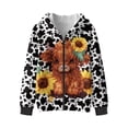 thumbnail image 4 of Pzuqiu Highland Cow Hoodies for Teen Boys 8-10 Warm Full Zip Hooded Kids Sweatshirt Lightness Stretchy Long Sleeve Jacket Outfits with Pockets for Boys Teens Youth, 4 of 7