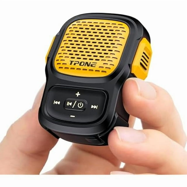 wonima11 Wearable Bluetooth Speaker with Mic - Clip On Portable Speakers, Wireless Speaker for Hands-Free Calls, IPX7 Waterproof, BT 5.3, Gift for Father Dad, Bike/Running/Jobsite(Non Magnetic)