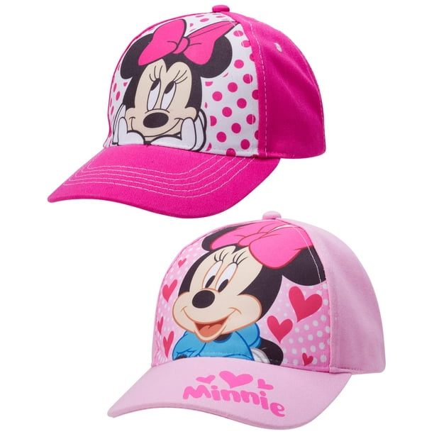 Gorra de béisbol Disney para niñas pequeñas, paquete de 2 unidades, Minnie Mouse 2-4T
