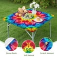 thumbnail image 4 of Colorful Tie Dye Mandala Pattern Square Fitted Tablecloth with Elastic Edge,Square Table Cover,Washable Elastic Table Cover for Home Kitchen Party Decor 34"x34", 4 of 6