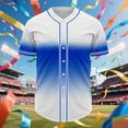 thumbnail image 5 of breaise Gradient Baseball Jersey Hip Hop Button Down Shirts Stitched Personalized Name Number for Men Boys Uniform Personalized Baseball Shirts Blue 3XL, 5 of 5