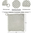 thumbnail image 4 of Chain Mail Scrubber Cast Iron,Cast Iron Scrubber 6"x6" Stainless Steel Scrubber Cast Iron Cleaner Kitchen Household Chain Scrubber for Cast Iron Pans Chainmail Scrubber, 4 of 5
