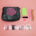 thumbnail image 2 of Cartera con pintura de diamantes, patrón de flores rosas, bolsa de cadena de maquillaje, artesanía hecha a mano, regalo para mujer, 2 of 12