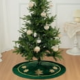 thumbnail image 1 of RKSTN Christmas Golden Snowflake Sequined Velvet Tree Skirt, Red Tree Skirt Holiday Decorations Green, 1 of 5