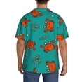 thumbnail image 3 of Gukieu Colorful Crab Print Men's Short-sleeved Shirts, Button-down Pocket Shirts, T-shirts, Beach Vacation Travel Summer Clothing-3X-Large, 3 of 5