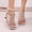 Silver, variant on Plus Size Crystal Floral Square Toe Stiletto Sandals For Women Summer Casual Outdoor Indoor Comfortable Elastic Ankle Versatile
