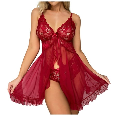 Xuewenshw Women s Lingerie Teddy Lingerie for Women Sexy Womens Lingerie Babydoll Lingerie Women s Chemises & Negligees Babydoll Dress