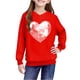 thumbnail image 5 of Sudadera con capucha y estampado de corazón de San Valentín, sudadera de manga larga para niños y niñas, chaqueta para niñas de talla mediana y grande., 5 of 7