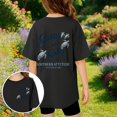 thumbnail image 1 of Hauts Décontractés pour Filles T-Shirt à Manches Courtes Col Rond Imprimé pour Activités Scolaires Extérieures Tissu Extensible Confortable Âges 3-13, 1 of 6