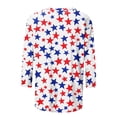 thumbnail image 4 of Vetsdori Red White and Blue T Shirts for Women 3/4 Sleeve Plus Size Summer Pullover American Flag,July 4th Casual Graphic Fashion Ladies Tops Crew Neck, 4 of 5