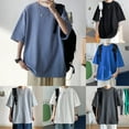 thumbnail image 4 of CENL Men T-shirt Oversized Solid Summer Casual Wear Tee Fashion Comfortable Loose Top, 4 of 9