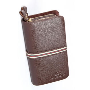 Men's Two Folds Zipper Closure Wallet Black