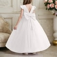thumbnail image 6 of MEZZALL Child Elegant Long Girls Formal Dress With Bow And Beaded For Birthday Party Pageant Gown Long Sleeve O-Neck Festival Sundress Lovely, 6 of 6