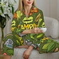 thumbnail image 6 of Salouo Camping 1 Pattern Women's Pajamas Set Long Sleeve Button Down Sleepwear Soft Pj Lounge Sets for women 2 Piece Pjs Set with Long Pants-Small, 6 of 7